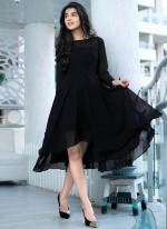 Georgette Black Party Wear Formal Readymade Dress